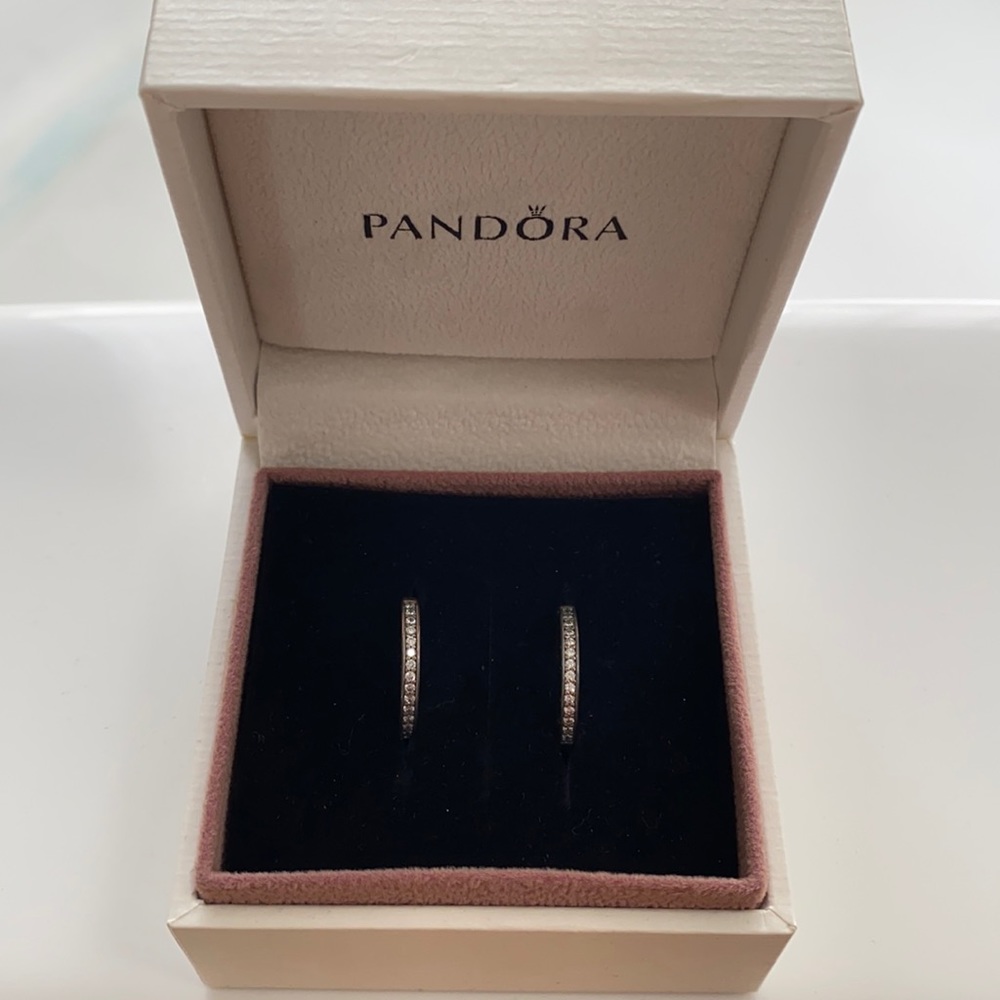 Pandora sparkle hoop earrings